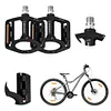 Double DU Bicycle Pedal Waterproof Alloy Pedal Anti-Slip Widened Nail Pedal