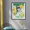【SALE】Peony Girl-14CT Stamped Cross Stitch Egyptian Cotton 49*59cm/19.29*23.23in