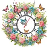 Diamond Painting Acrylic Flower Butterfly 5D Diamond Painting Wreath Clock