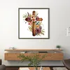 (Stamped/Counted) Wooden Flower Cross - 11CT Cross Stitch 40*40cm