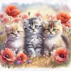 Cat-Partial 11CT Stamped Cross Stitch Bead Embroidery 36*36cm/14.17*14.17in