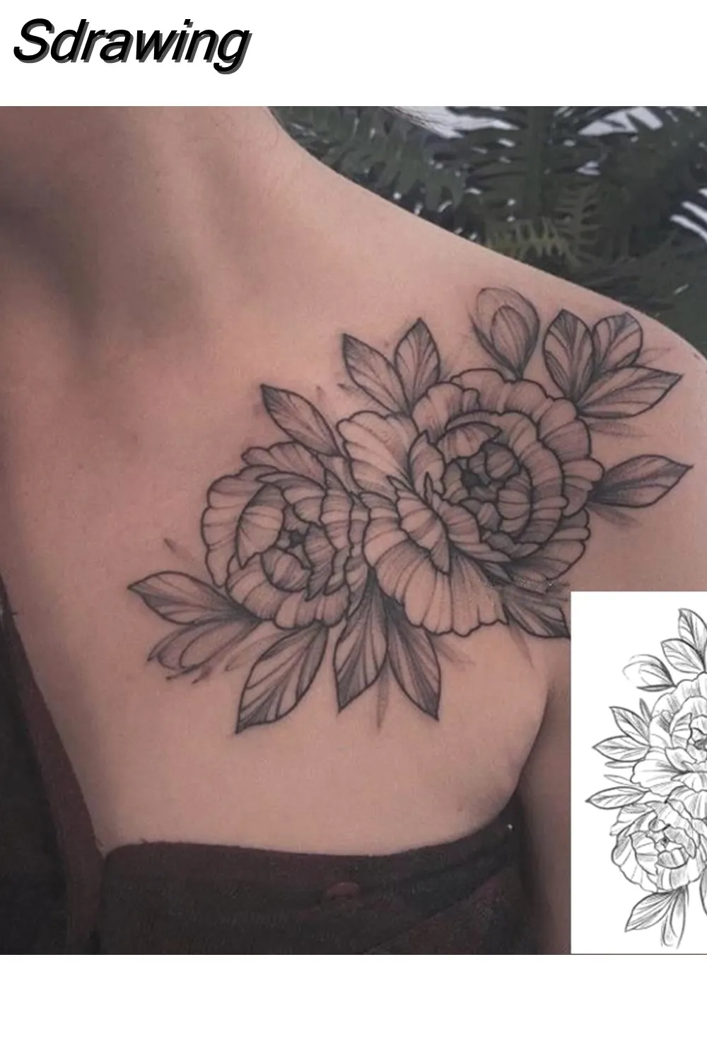 Sdrawing 4/5/9/10/18 PIeces Long Lasting Blue Flower Jewelry Tattoo Sticker Sexy Belly Block Scar Stretch Marks Waterproof Tattoo Sticker 715-1