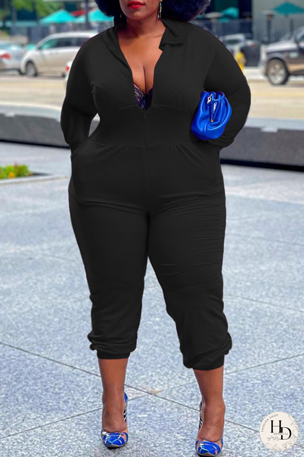 Burgundy Casual Solid Split Joint Hooded Collar Plus Size Jumpsuits