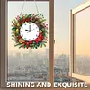 (US Local) DIY Christmas Wreath Diamond Clock Art Pendant Home Wall Decoration Craf