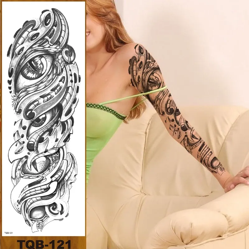 Full Flower Arm Temporary Sexy Tattoo Sticker Men Women Adult Girl Body Art Fake Tatoo Characters Love Confession Totem Lily DIY