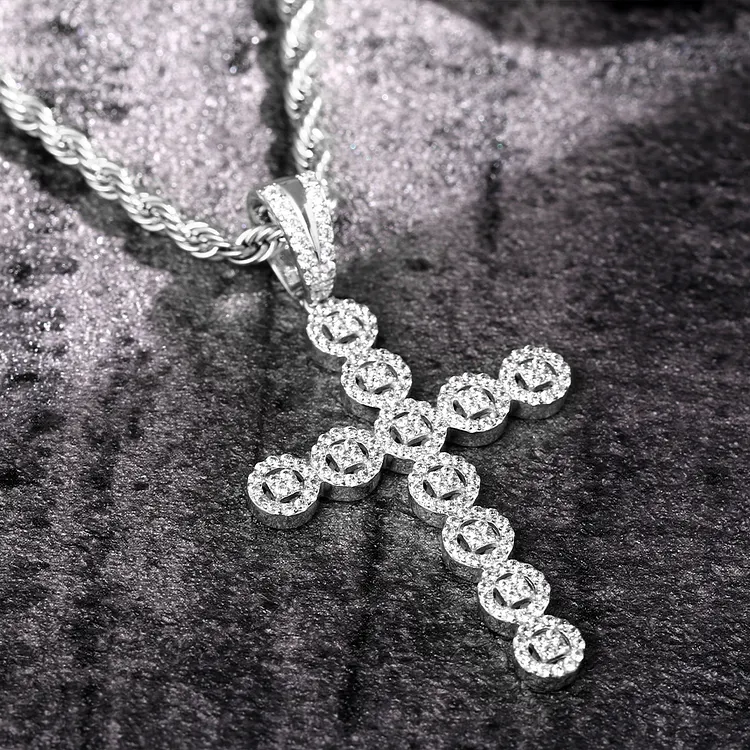 Iced Out Jesus Cross Pendants Hip Hop Bling Bling Necklaces