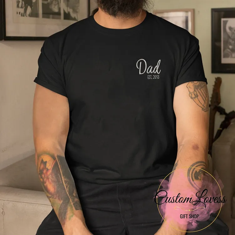 Personalized Dad Shirt With Kids Names