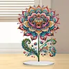 (US Local)5D DIY Special Shape Diamond Painting Desk Ornament Gorgeous Flower Decor Kit