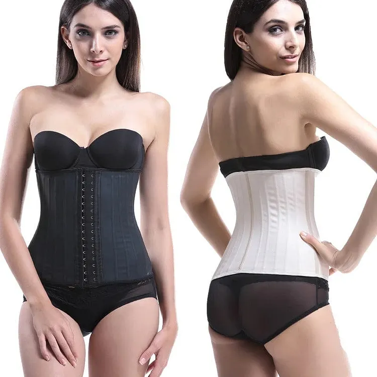 pornhint Pornhint MUKATU Latex Waist Trainer Corset Belly Slim Belt Body Shaper Modeling Strap 25 Steel Boned Waist Cincher Gaine amincissante
