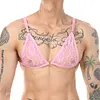 Men's Bikini Lace Bra Thongs