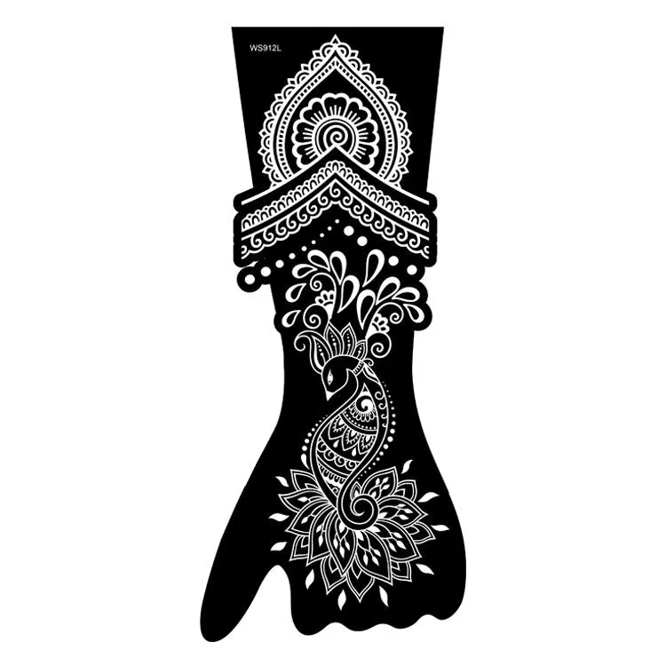 Indian Henna Rose Lace Flower Tattoo Stencil Women DIY Body Legs Arm Art Airbrush Painting Mandala Tattoo Stencil Template