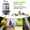[US Local Warehouse] 60 Inch Large Bird Cage with Play Top and Rolling Stand Metal Parakeet Cage