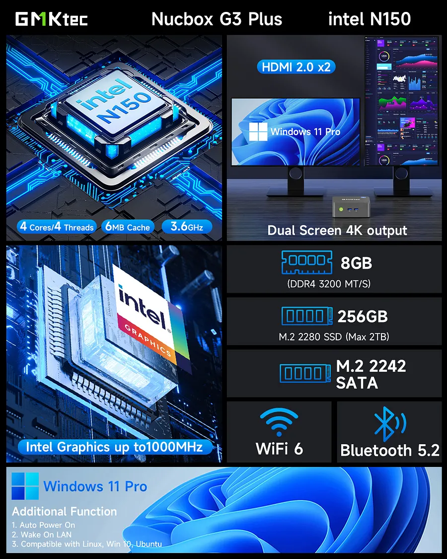 NucBox G3 Plus--Enhanced Performance Mini PC With Intel N150 Processor