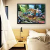 >SALE<Full Embroidery Eco-cotton Thread 18CT Printed Camping Cross Stitch Kit 60x45cm