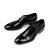 Mens Brown Cap Toe Leather Dress Shoes