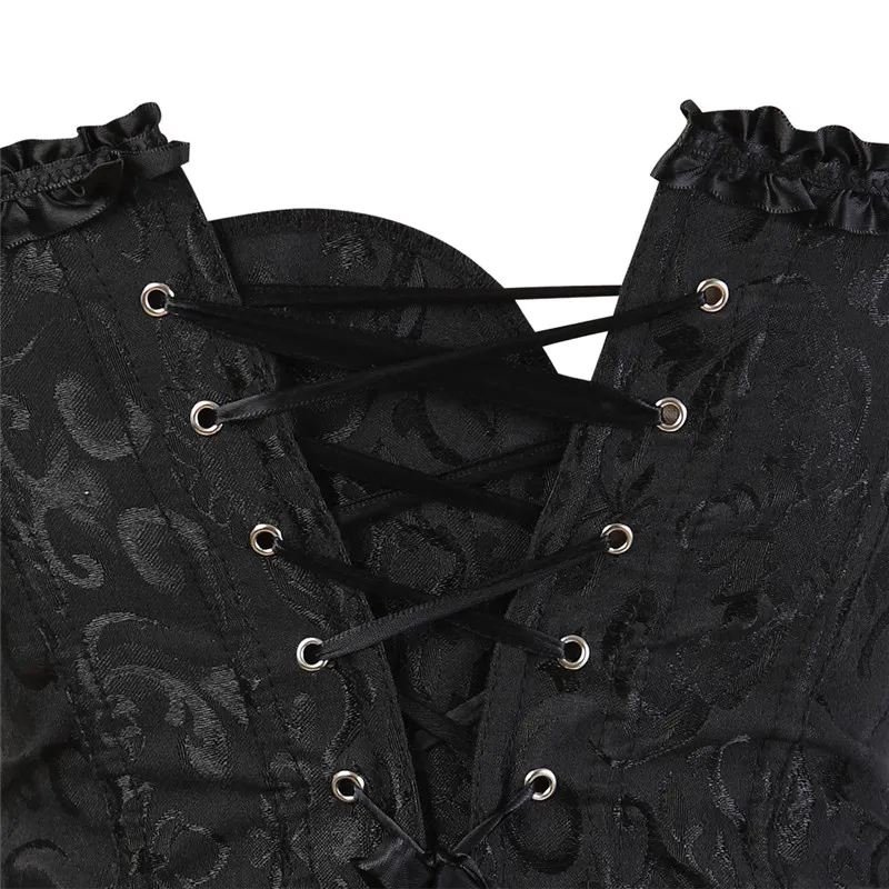 Billionm Sapubonva Corset Sexy Women's Plus Size Corsets and Bustiers Overbust Floral Gothic Brocade Corselet Clothing Top White Black
