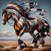 Indian Horse-11CT Stamped Cross Stitch 40*40cm