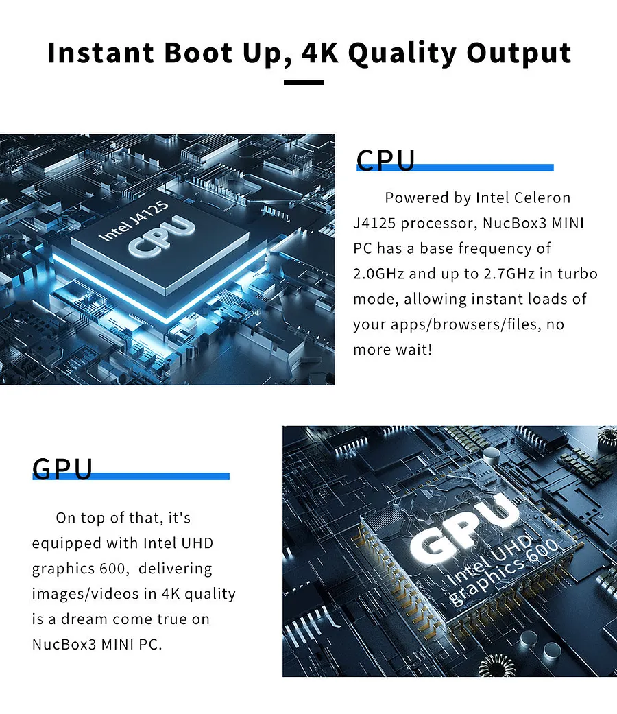 GMKtecのNucBox3 J4125 ファンレスの静音ミニPC Amazon.co.jp: Windows11ミニデスクトップPC Celeron J4125 メモリ8GB