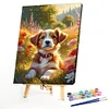 Happy Dog-Paint By Numbers Acrylic Painting 40*60CM