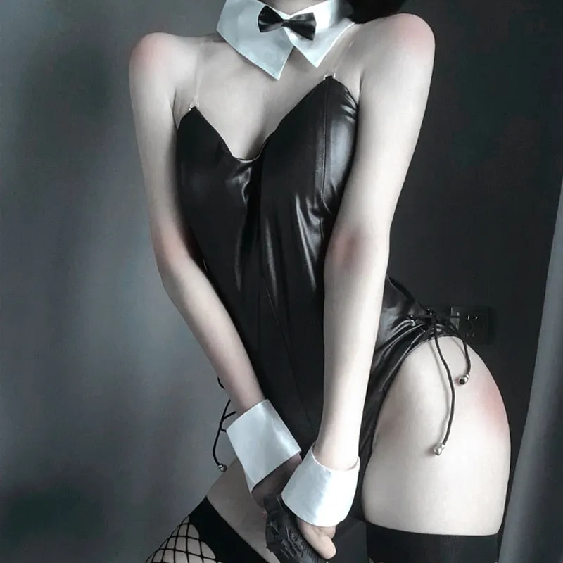 Sexy Cute Bunny Girl Faux Leather Material Rabbit Woman Set Good Quality Can Wear Out To Comic Show Kawaii Cosplay Bunny Costume
