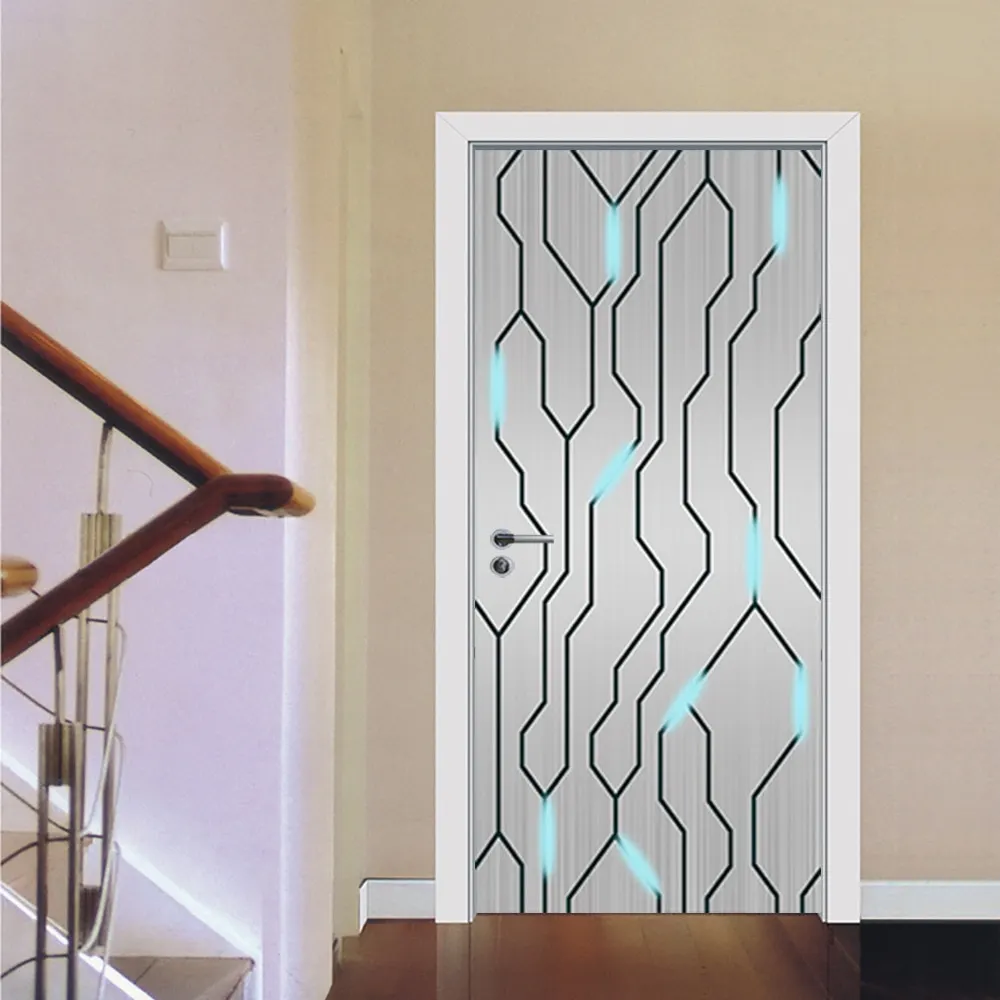 Athvotar 3D Mermaid Watercolor Scales Door Sticker Self Adhesive Wallpaper DIY Renovation Waterproof Poster Home Decor Decal