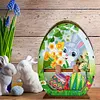 3D Wooden Easter Egg Rabbit Special Shaped Diamond Painting Lamp Desk Decor Kits