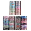 12/24 Rolls Adhesive Tape Reusable Flower Washi Tape Set Artwork Decorative Tape DIY Diamond Art Accessories