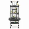 [US Local Warehouse] 60 Inch Large Bird Cage with Play Top and Rolling Stand Metal Parakeet Cage