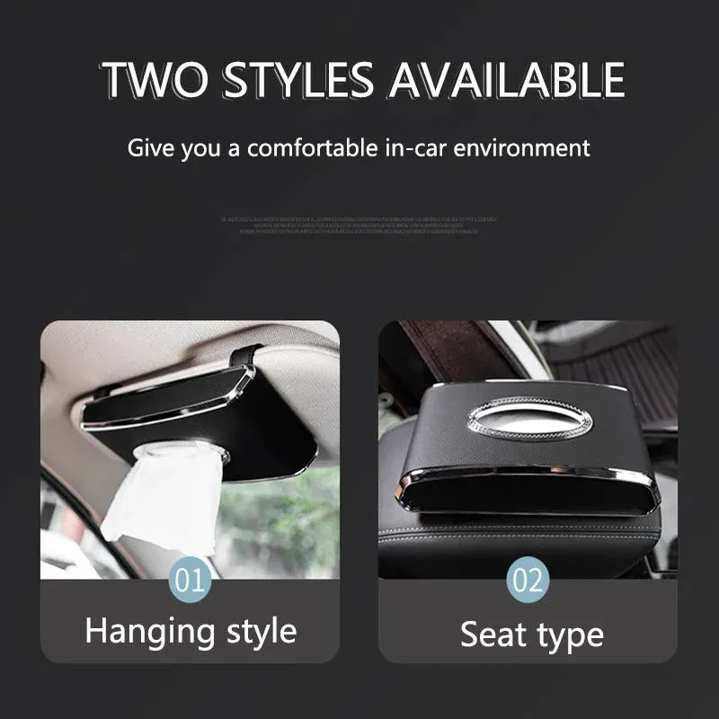 🔥Hot Selling🔥Exclusive Logo Customization🚗Car Paper Box Hanging Sun Visor Tissue Box Car Interior Decoration Supplies