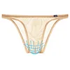 Men's Sexy Low Waist Ice Silk Ultra-Thin Transparent Breathable Briefs