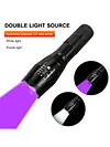 150LM XPE+UV Zoom Flashlight 395nm Backlight Ultraviolet Detector Torch