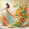 Sunflower Dancing Girl-Partial Special Shaped Diamond painting 30*30CM