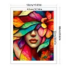 (Big Size)Color Half Face Girl - 11CT Stamped Cross Stitch - 50*60cm
