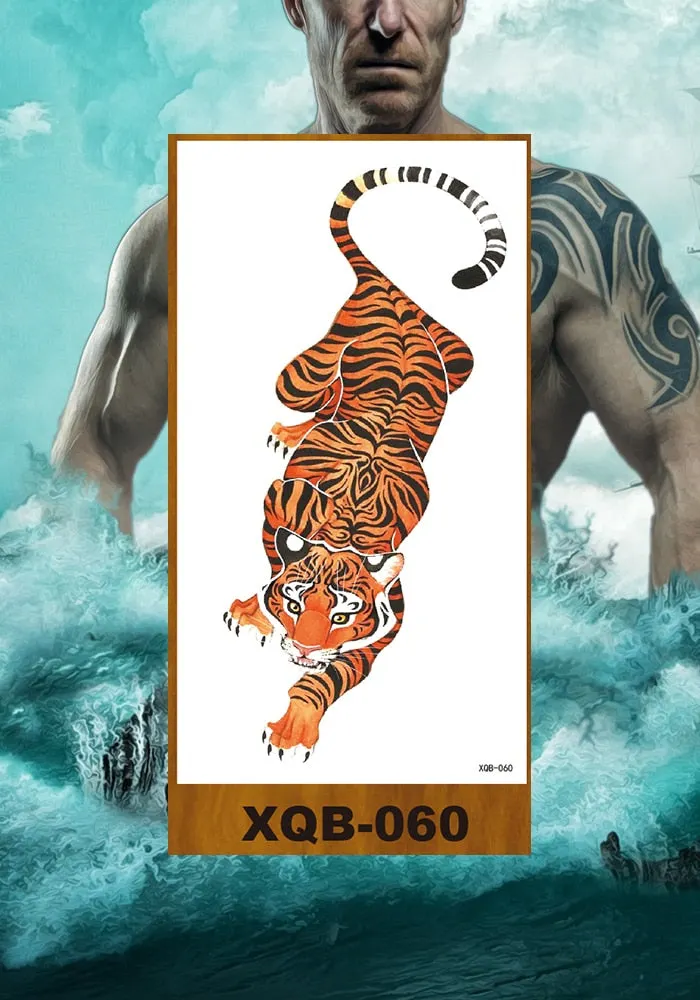 Temporary Tattoo Stickers Snake Bear Owl Fox Mermaid Tiger Wolf Lion King Men Women Girl Arm Body Chest Fake Body Leg Art Tatoo
