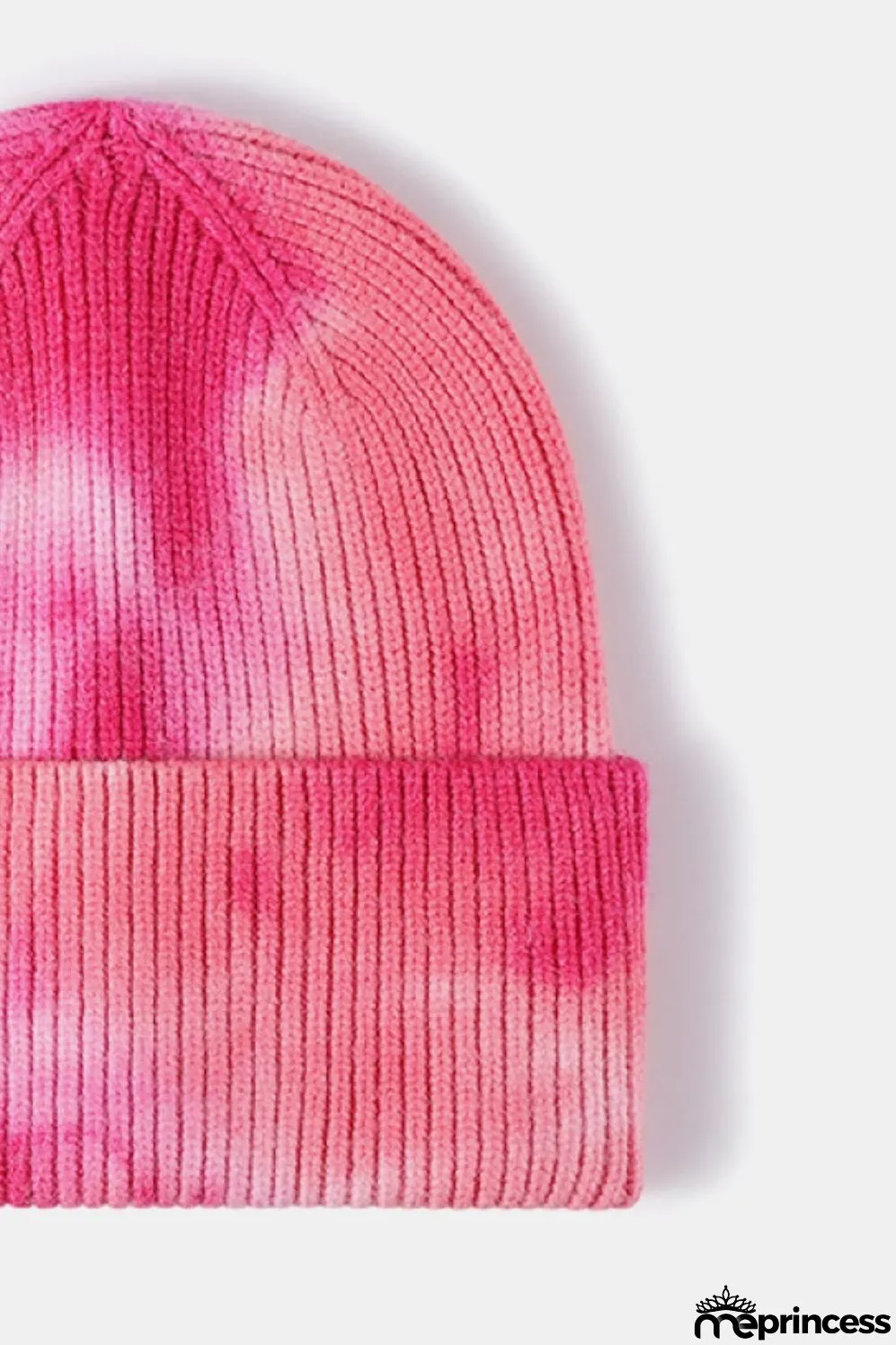 Tie-Dye Cuffed Rib-Knit Beanie Hat