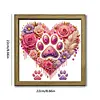 Heart Paw DIY Special Shape Double sided Print Clear Diamond Art Kit Wooden Framed Diamond Painting Kit(22x22cm)