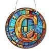 (Upgrade Size)DIY Double Sided Diamond Painting Alphabet Family Last Name Initial Sign Ornament with Chain Window Hanging Kit