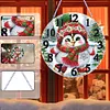 (US Local) DIY Xmas Diamond Painting Ornament with Clock Function Creative Craft