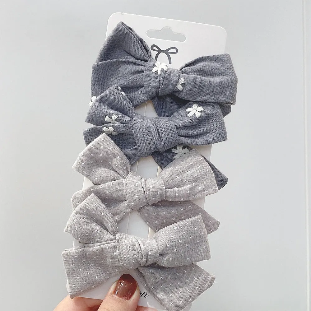 4Pcs/set 2021 New Leopard Print Hair Clips For Cute Girls BB Boutique Hairpins Bowknot Barrettes Headwear Kids Hair Acesssories