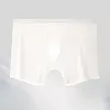 Seamless Ultra-thin Ice Silk Boxer Briefs Men's Transparent Sexy U-convex Boxer Briefs
