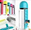 Creative two-in-one medicine box water cup seven-day pack outdoor portable water bottle with medicine box cup for one week