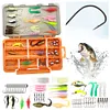 63pcs Fishing Lures Kit Soft and Hard Bait Set with Tackle Box Fishing Lures Set