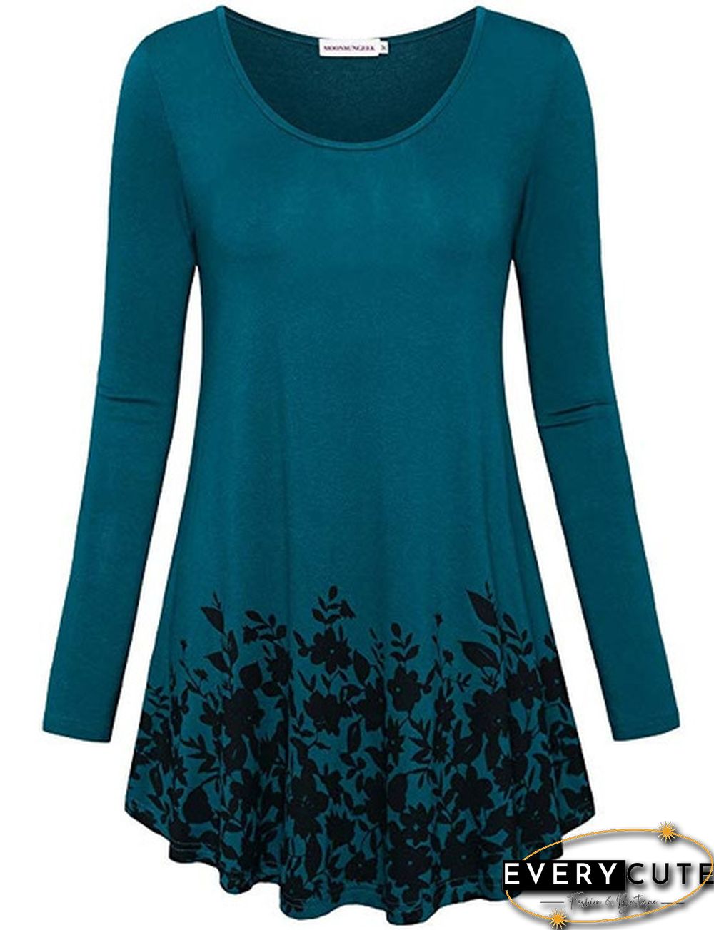 Women Autumn Fashion Floral Printed Tunics Women Basic Long Sleeve Casual Tops T-Shirt