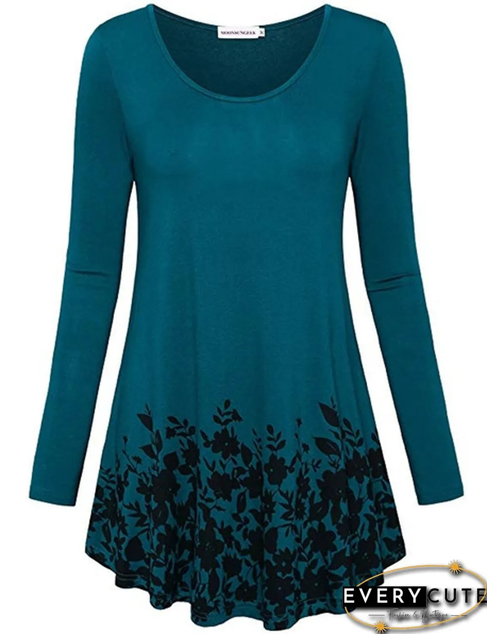 Women Autumn Fashion Floral Printed Tunics Women Basic Long Sleeve Casual Tops T-Shirt