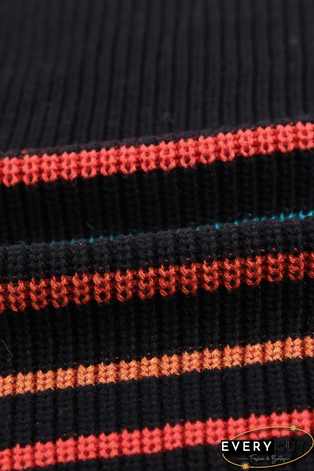 Multicolor Stripes Black Knit Tank Top