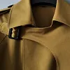 Lengthen Loose Trench Mens Large Size 2022 Autumn New Turn-Down Collar Over Knee Double Breasted Solid Long Outerwear Male