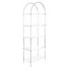 [US Local Warehouse] 5-Tier Acrylic Arched Bookshelf Modern Style Clear Bookcase Open Display Bookshelf for Home Office Living Room Kitchen Bedroom 11.81x23.62x65.35in Easy Assembly