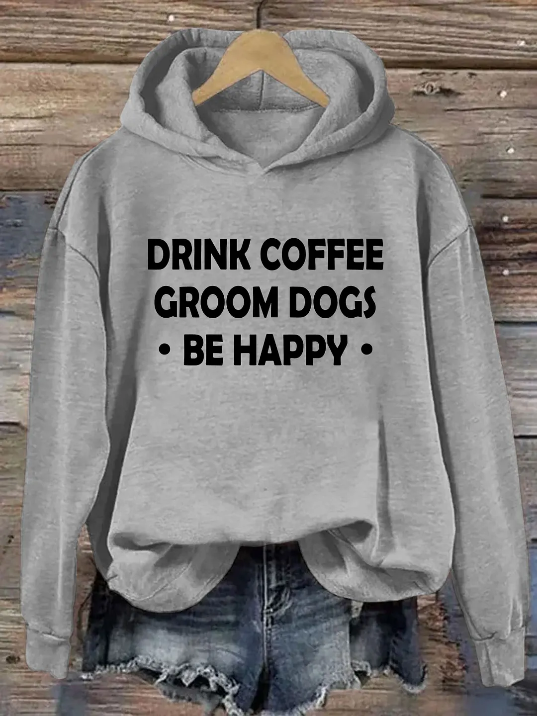 Drink Coffee Groom Dogs Be Happy Hoodie