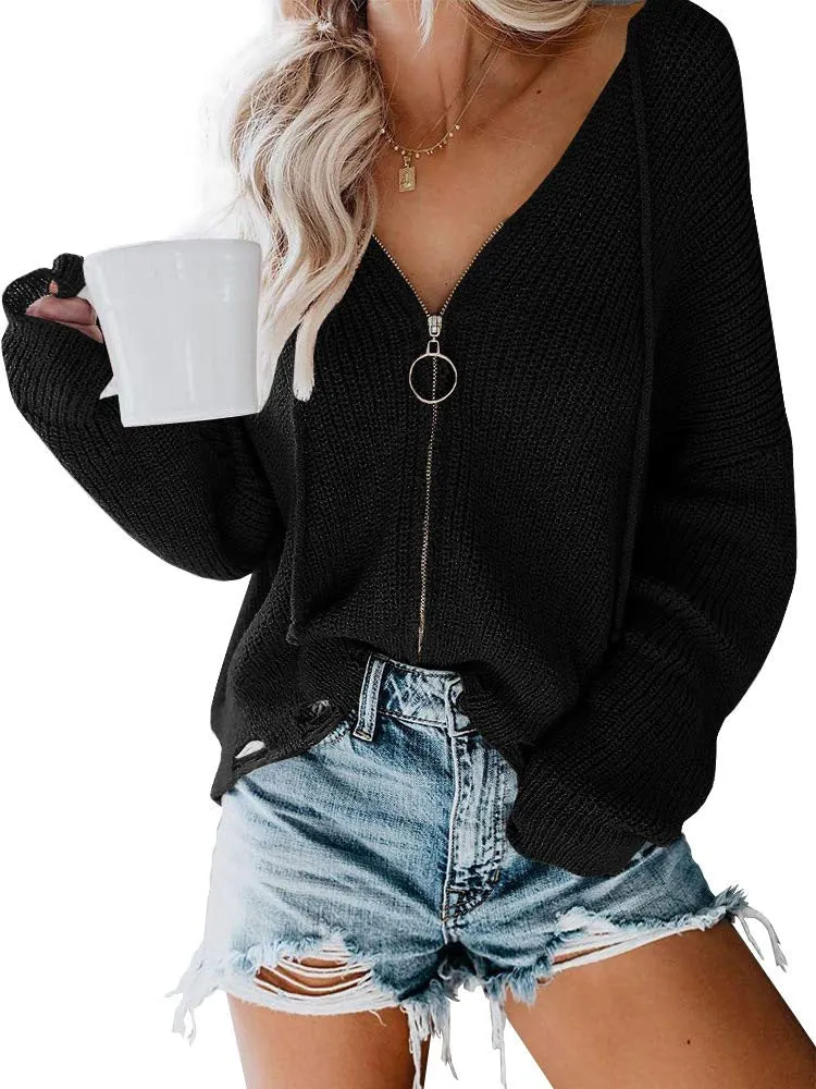 Cardigan Zip Hooded Sweater