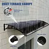 [US Local Warehouse] Awning for Door Entrance 118x39 Inch Rain & Snow Protection Window Awning Door Canopy with Aluminum Alloy Bracket Overhead Modern Polycarbonate Cover for Patio/Porch/Deck